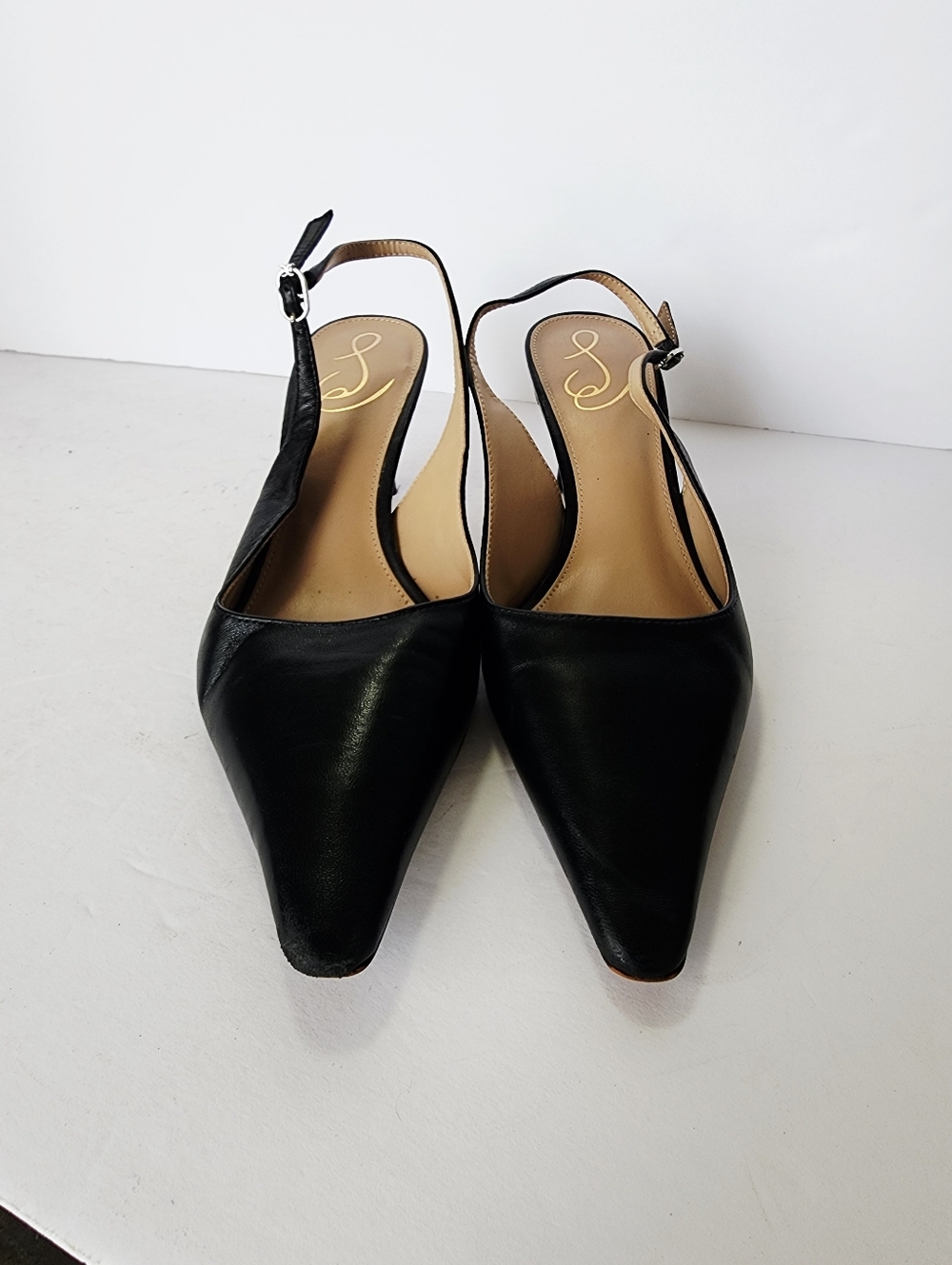 Sam Edelman Bianka Black Pointed Slingback Heels Size 8 - Picture 3 of 6